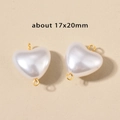 White heart-shaped faux pearl pendant 17x20mm with gold ring for DIY jewelry making - 1# Heart (17x20mm) / Gold