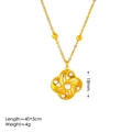 Golden windmill pearl jewelry set with necklace dimensions 40+5cm and 18mm pendant size - Necklace / Gold