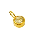 Golden round birthstone pendant with clear faceted zircon gem on a white background - November (ZA2171G)