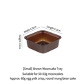 Brown PET square mooncake tray 6.5x6.5x2.5cm with non-slip texture for 50-63g pastry - 50g/6.5cm (100 Pcs) / Coffee