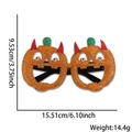 Halloween pumpkin novelty glasses with orange glitter and googly eyes for party costume - Devil Horn Pumpkin