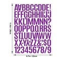 Purple adhesive vinyl alphabet and number stickers set for DIY crafts and gift posters - Purple