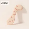 Pink and white cat-shaped pet canned food spoon with long handle and cat tail design - Cat Tail Can Spoon / Pink