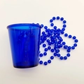 Translucent blue shot glass with matching bead necklace for Bride to Be party events - Blue