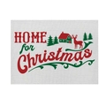 Christmas cotton linen placemat with red reindeer and home for christmas print - CD092-16 Home for Christmas