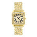 Orologio di lusso dorato da donna con strass scintillanti e numeri romani blu - Oro (Solo Orologio)