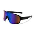 Gafas de sol deportivas negro mate con lentes de espejo degradados azul-púrpura outdoor - Talla única / Marco Negro Lentes de Espejo Azul