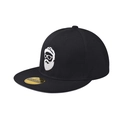 Cappellino hip hop classico in cotone nero con ricamo uomo barbuto e adesivo dorato - Regolabile / Nero