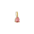 Minimalist 18K gold plated stainless steel teardrop pendant with pink gemstone - Pink Zircon