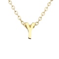 Collana in acciaio inossidabile placcato oro 18k con ciondolo lettera Y e catena sottile - Lettera Y / Color Acciaio