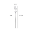 Green and gold 304 stainless steel fork with size 18.5cm and weight 24g specifications - Silver Medium Fork