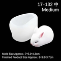 Stampo in silicone a coniglio 3D con dessert a coniglietto bianco e orecchie rosa - Medio (Trasparente) 17-132