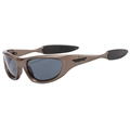 Gafas de sol deportivas futuristas en bronce con montura aerodinámica y lentes oscuras - Montura Gunmetal Lente Gris
