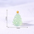 Miniature luminous green resin Christmas tree figurine for DIY snow landscape, 2.7cm height - 2.7x1.8cm / Green
