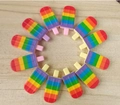 Regenboog gestreepte ijslolly hangers van hars voor creatieve doe-het-zelf sieraden - Regenboogkleur Ijslolly Pen
