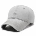 Casquette de baseball classique gris clair délavé en sergé de coton de haute qualité - Gris