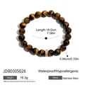 Tableau des tailles pour bracelet bicolore en acier inoxydable, 18 cm et 18,3 g - Style perlé Oeil de Tigre (JDB0305028)