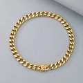 Polished gold-plated Cuban link chain necklace with a secure safety buckle closure - Dragon Head Clasp (13mm Width) / 45cm / Gold