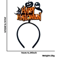 LED Happy Halloween headband featuring orange pumpkins and ghosts with dimensions - Pumpkin & Ghost Style