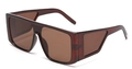 Lunettes de soleil oversize marron foncé avec monture carrée transparente et verres bruns - Monture Thé Foncé Verres Thé C8