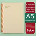 Quaderno a spirale A5 giallo albicocca con 80 fogli di carta a righe 80g per note - A5 a Righe / Beige