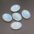 Set of five oval white translucent natural crystal massage stones for facial Gua Sha - Opalite (Single)