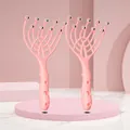 Set di 2 massaggiatori per testa rosa con nove artigli rotanti e sfere metalliche - Stile Artiglio Largo con Sfera (Confezione) / Rosa