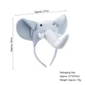 Blaues Elefant-Stirnband aus Plüsch mit großen Ohren für Tierkostüm-Verkleidungen - 3D Weicher Himmelblauer Elefant Stirnband