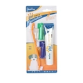 Pet oral care kit with double-sided orange toothbrush, finger brushes and beef toothpaste - [Histotree] Beef Flavor Double Finger Brush Set