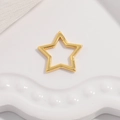 Detailed macro view of S925 sterling silver star shaped clasp with polished gold finish - Type B: Gold Star