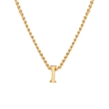 Minimalist 18K gold plated letter I pendant necklace with polished rope chain for women - Letter I