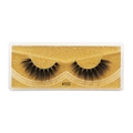 Macro shot of #103 voluminous 3D faux mink eyelashes on a sparkling gold base card - #103