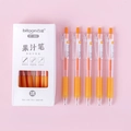 Orange 0.5mm quick-dry retractable gel pen set with non-slip grip, pack of 12 - Orange