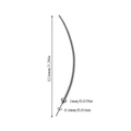 Curved 316L stainless steel piercing guide needle with detailed size dimensions - Curved-Push-pin Style 1mm Thickness