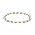 Christmas beaded bracelet with clear faceted crystals and gold metallic beads on white background - 014-Transparent Crystal Gold