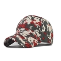 Gorra de béisbol de camuflaje digital en rojo y gris, estilo táctico para exterior - Ajustable / Camuflaje Rojo Gris Blanco