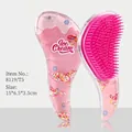 Pink ice cream themed transparent detangling hairbrush for kids with soft plastic bristles - Small Candy Ice Cream T5