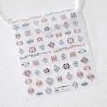 Autocollants 5D pour ongles avec motifs géométriques persans et bohèmes rouges et bleus - Totem Persan - Nouveau Relief (TS-3323)