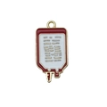 Golden enamel blood bag pendant in red and white colors for DIY necklace and bracelet - Red White Medical Infusion Bag (18898)