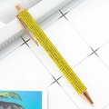 Luxury ballpoint pen with sparkling yellow rhinestones and elegant rose gold metal accents - Yellow (Rose Gold Parts)