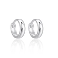 Minimalist S925 sterling silver hoop earrings with high-polish finish in silver color - ID 8mm OD 11mm / Silver