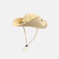 Beige western style cowboy sun hat with adjustable windproof drawstring for outdoors - M / Off White