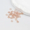 DIY jewelry making accessories: rose gold plated open jump rings for necklaces and earrings - Rose Gold