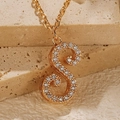 18K gold-plated necklace with a sparkling cubic zirconia-encrusted letter S pendant - Letter S