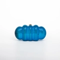 Chic wave-pattern cloud clutch bag in electric blue finish with gold push clasp - Blue