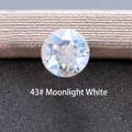 Moonlight White 43# round geometric cubic zirconia stud earring DIY accessory component - Moonlight White 6.2MM(A013-43#)