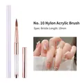 Maat 10 professionele nail art penseel met roségouden huls en kristallen handvat - Maat 10 (19mm)
