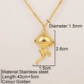 Golden stainless steel shell starfish pendant necklace with detailed size specifications - Jellyfish