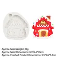 Christmas cottage silicone mold for chocolate and fondant DIY crafts, model B510 - Christmas House Style (B510) / Gray