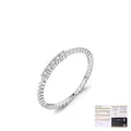 Eleganter s925 Silberperlenring mit fünf funkelnden Moissanit-Steinen - US Größe 5 / S925 Sterlingsilber (Silber)